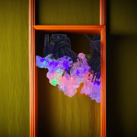 Colorful flower-shaped string of decorative ambient lights, suitable for both indoor and outdoor use, with soft and warm light Colorful flower-shaped string of decorative ambient lights, suitable for both indoor and outdoor use, with soft and warm light
